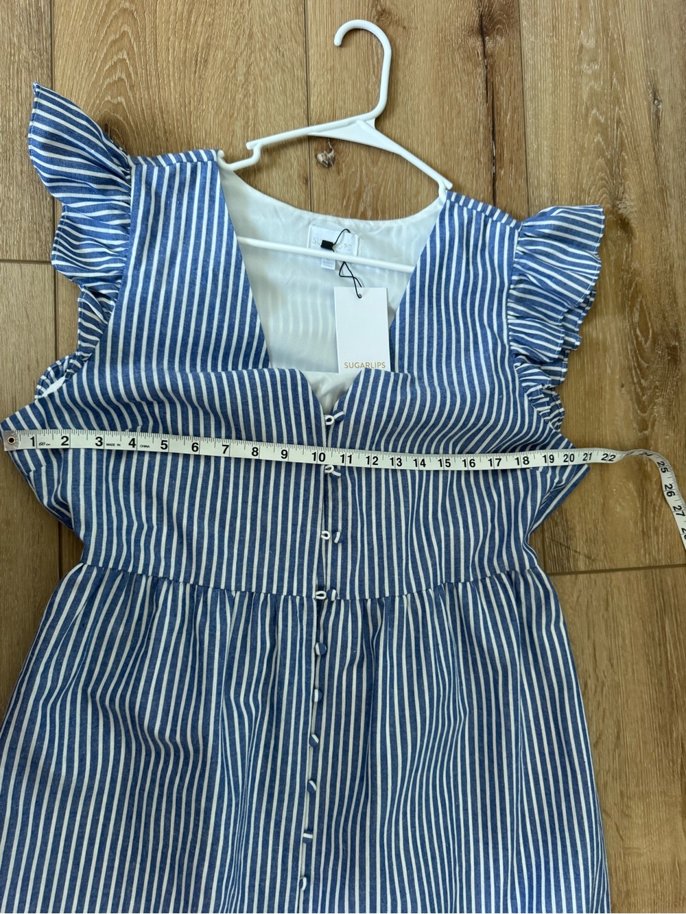 Sugarlips Sandy Striped Evianna Flutter Maxi Dress Size XL new with tags - Picture 7 of 10